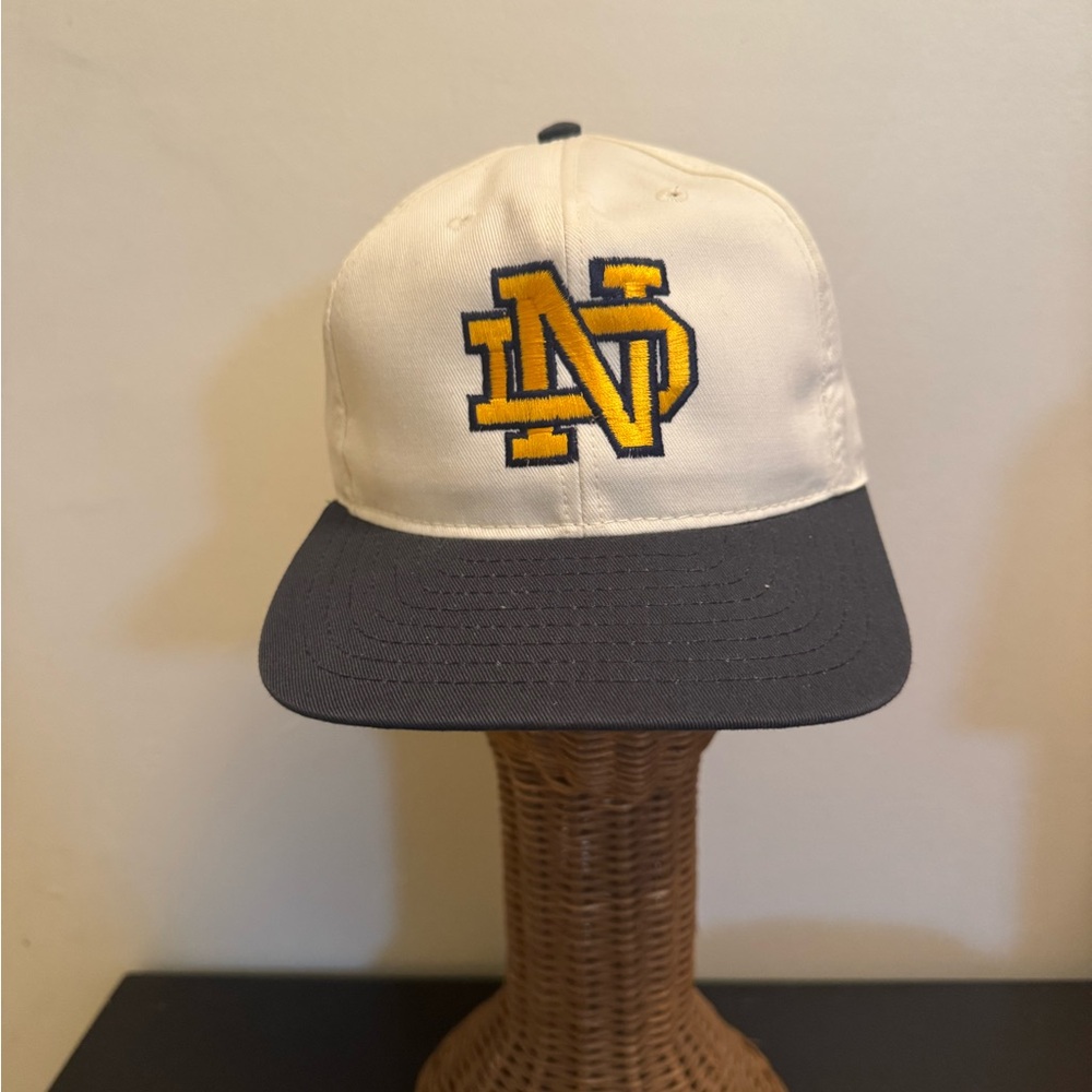 White and Navy ND Logo Cap